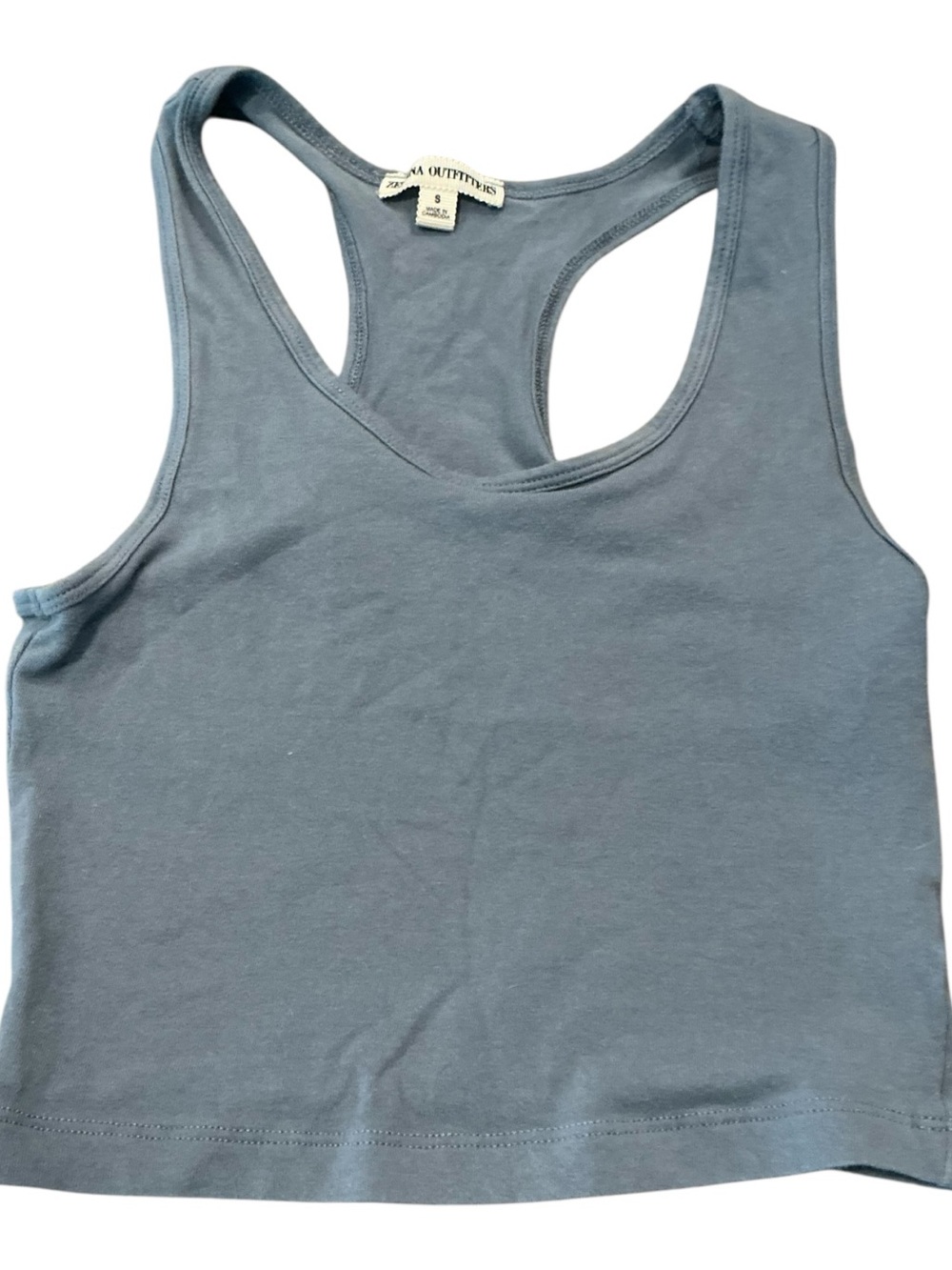 Zenana Outfitters Slate Blue Racerback Crop Tank